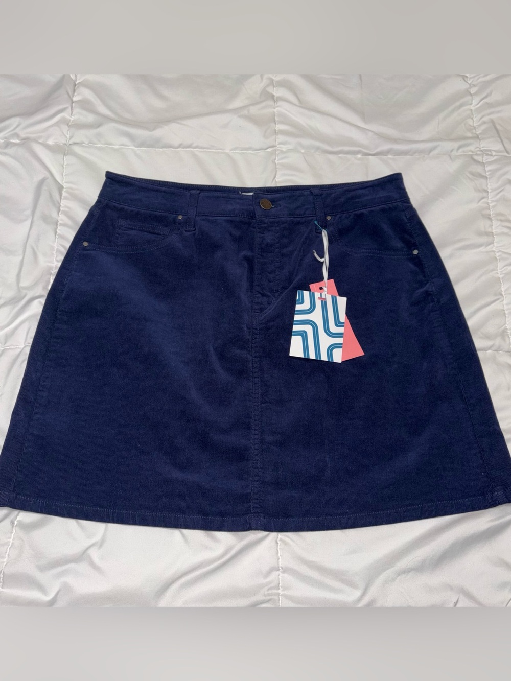 Market & Spruce Stitch Fix 12 Tandy Skirt Navy Blue Corduroy Mini Skirt